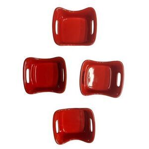 Rachel Ray Ramekins Set of Four Bright Red Festive 10oz.‎